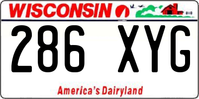 WI license plate 286XYG