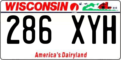 WI license plate 286XYH