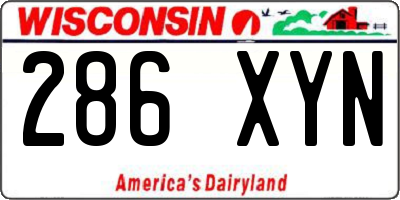 WI license plate 286XYN