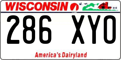 WI license plate 286XYO
