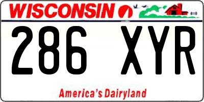 WI license plate 286XYR