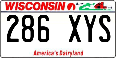 WI license plate 286XYS