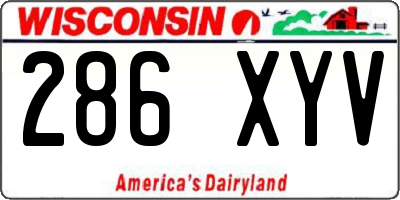 WI license plate 286XYV