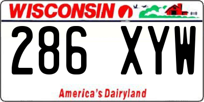 WI license plate 286XYW