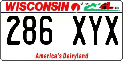 WI license plate 286XYX