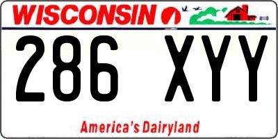 WI license plate 286XYY
