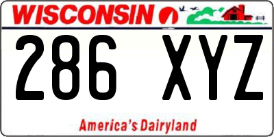 WI license plate 286XYZ