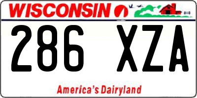 WI license plate 286XZA