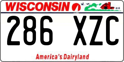 WI license plate 286XZC