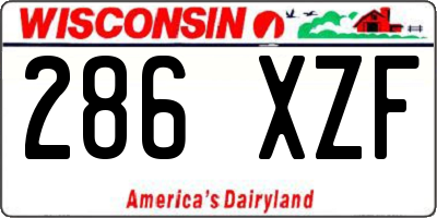 WI license plate 286XZF