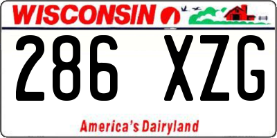 WI license plate 286XZG
