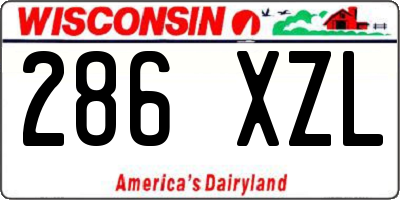 WI license plate 286XZL