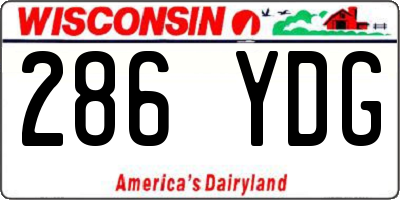 WI license plate 286YDG