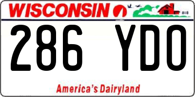 WI license plate 286YDO