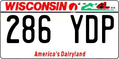 WI license plate 286YDP