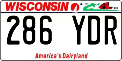 WI license plate 286YDR