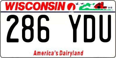 WI license plate 286YDU