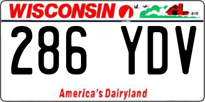 WI license plate 286YDV