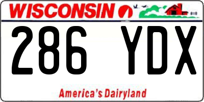 WI license plate 286YDX