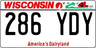 WI license plate 286YDY