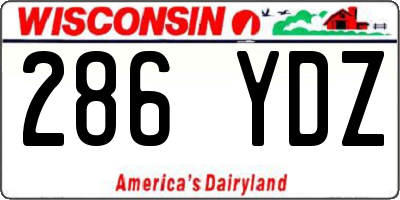 WI license plate 286YDZ