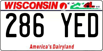 WI license plate 286YED
