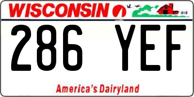 WI license plate 286YEF