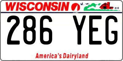 WI license plate 286YEG