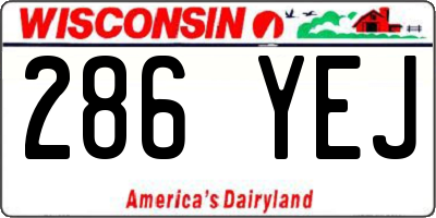 WI license plate 286YEJ
