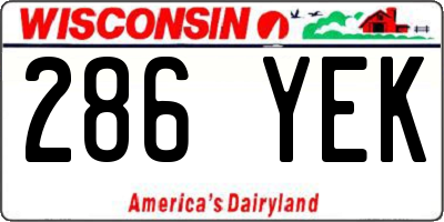 WI license plate 286YEK