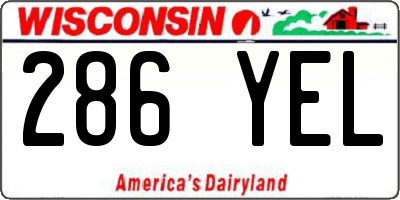 WI license plate 286YEL