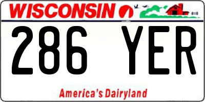 WI license plate 286YER