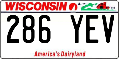 WI license plate 286YEV