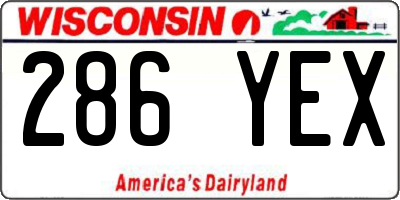 WI license plate 286YEX