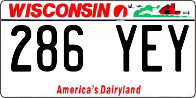 WI license plate 286YEY