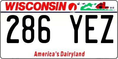 WI license plate 286YEZ