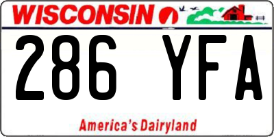 WI license plate 286YFA