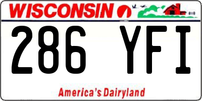 WI license plate 286YFI