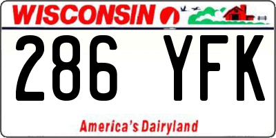 WI license plate 286YFK