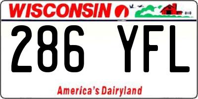 WI license plate 286YFL