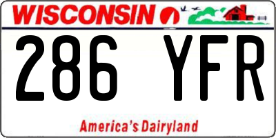 WI license plate 286YFR