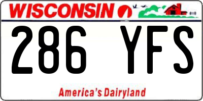 WI license plate 286YFS