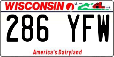 WI license plate 286YFW