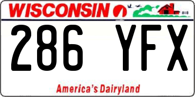 WI license plate 286YFX