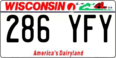WI license plate 286YFY