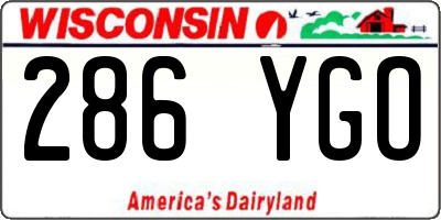 WI license plate 286YGO