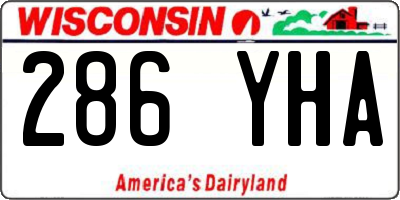 WI license plate 286YHA