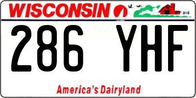 WI license plate 286YHF