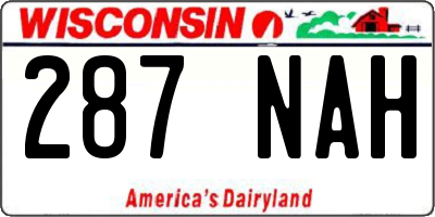 WI license plate 287NAH