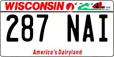 WI license plate 287NAI